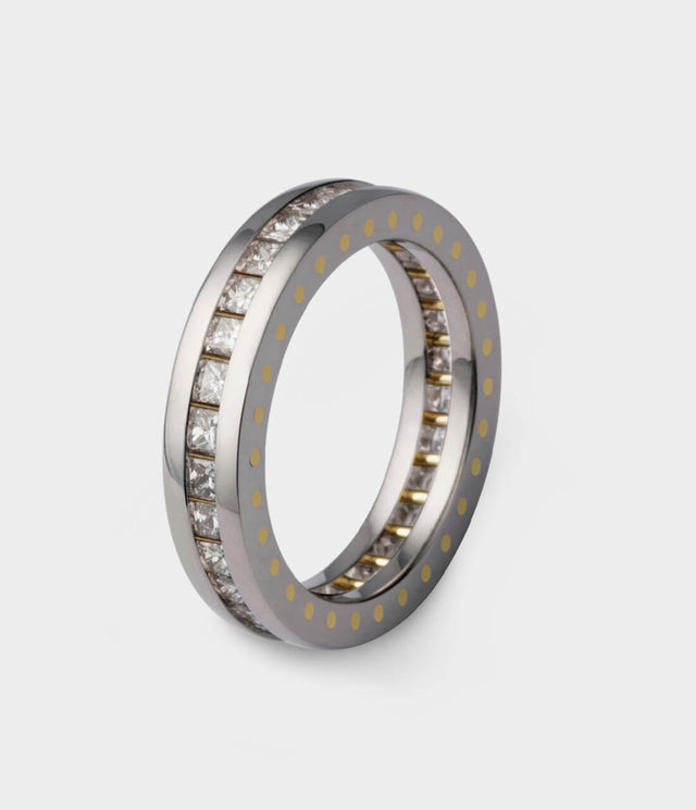 Slim Geo Ellipse Eternity Ring by Stephen Einhorn